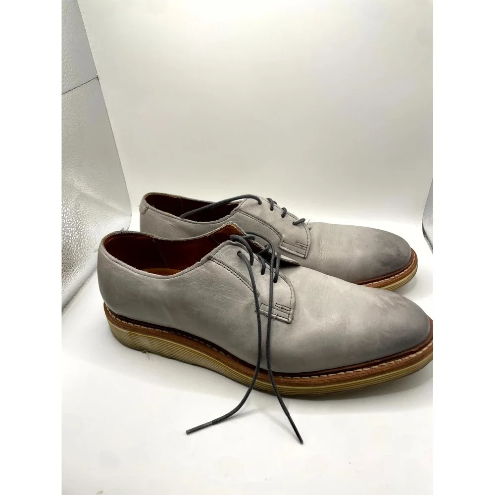 Allen Edmonds Cove Drive Mens US 8.5 D Derby Gray Leather Plain Toe Dress Shoes